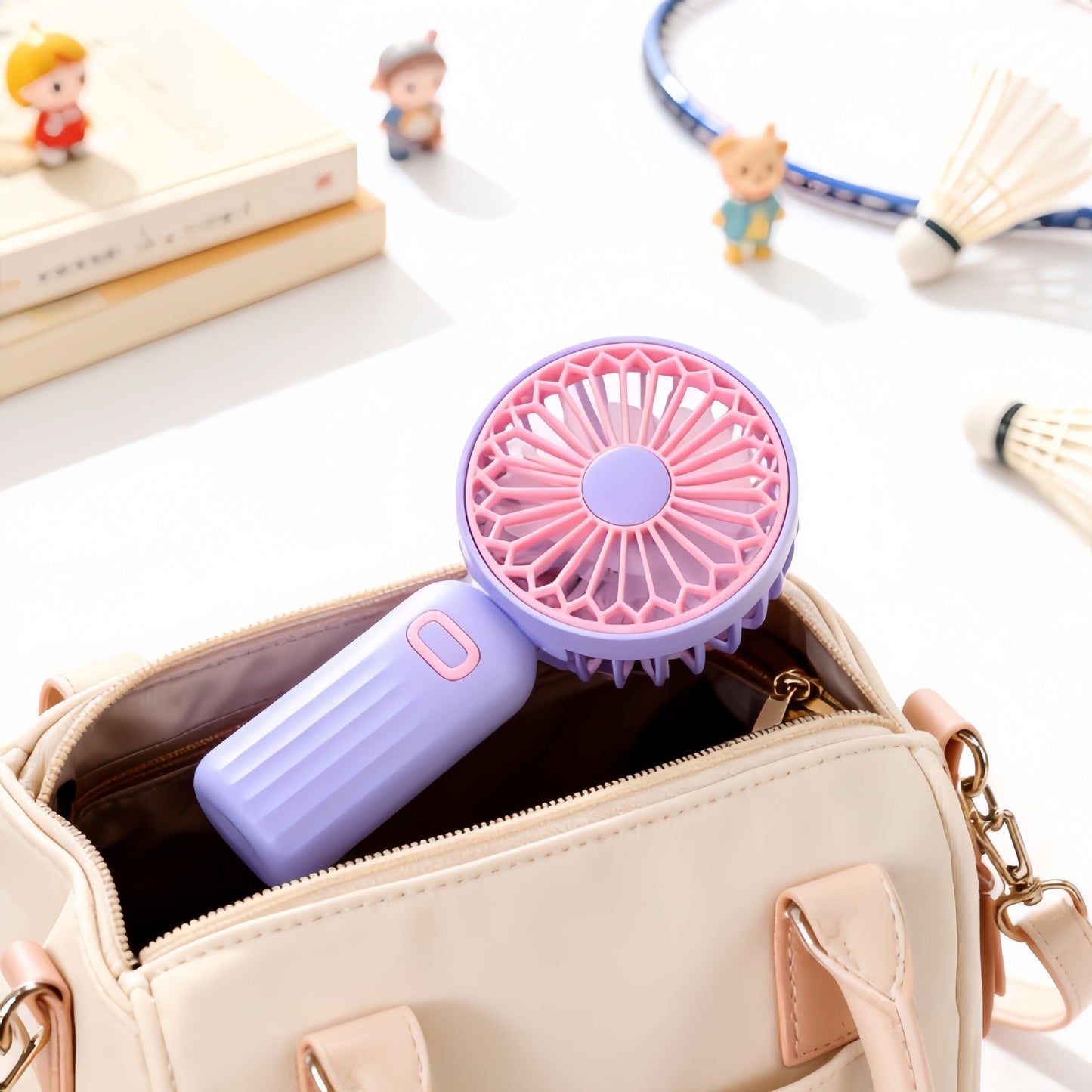 Women's Portable Handheld Fan with Ergonomic Design and USB Charging Function Karnz