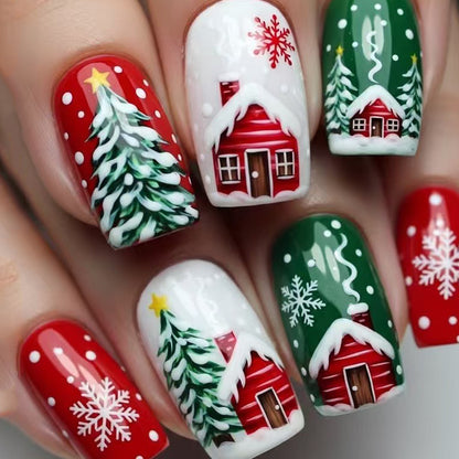 Holiday-Themed Festive Nail Art Acalora