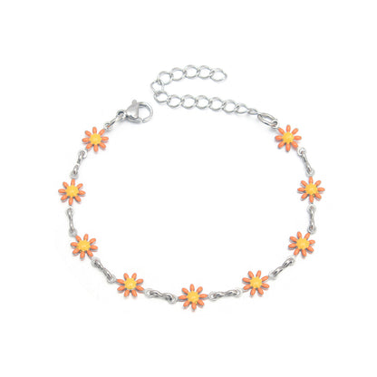 Floral Charm Chain Anklet Acalora