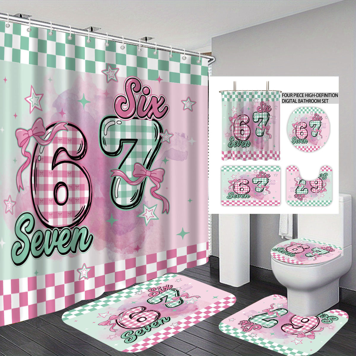 Colorful Dessert-Themed Bathroom Set