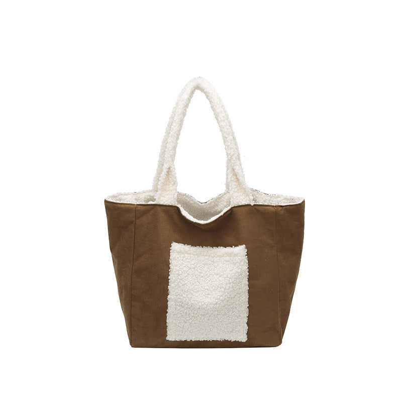 Cozy Sherpa Lined Tote Bag Acalora