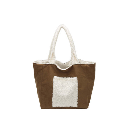Cozy Sherpa Lined Tote Bag Acalora
