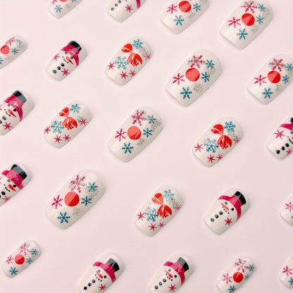 Festive Snowman-Themed Nail Art Acalora
