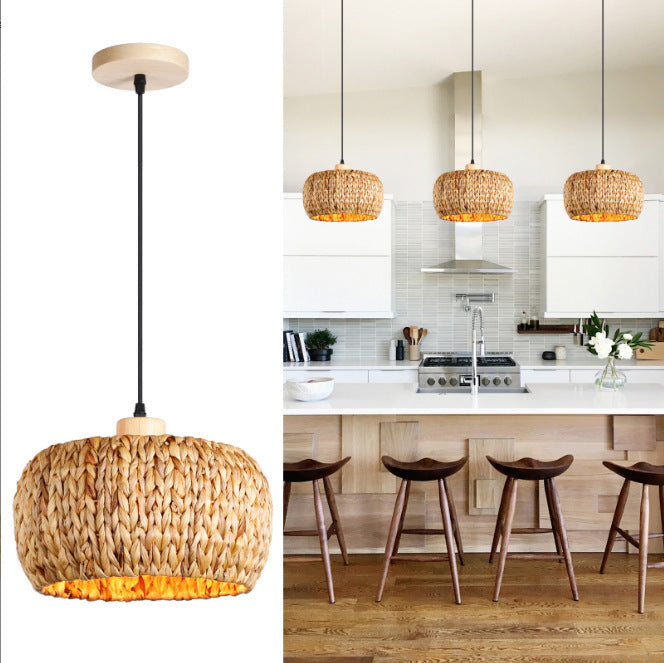 Hanging light made of braided material Acalora