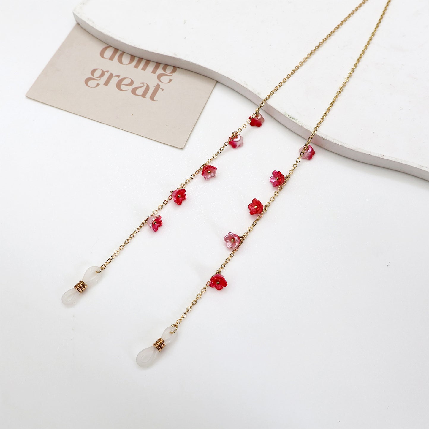 Floral Embellished Eyewear Chain Acalora