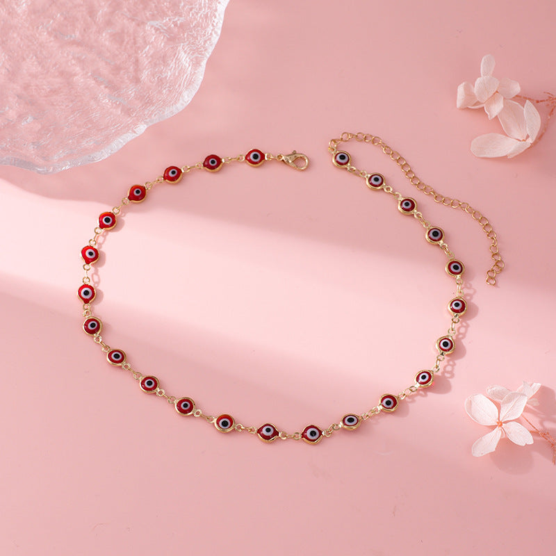 Decorative Evil Eye Charm Necklace Acalora