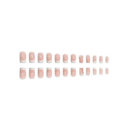 Elegant French Tip Press-On Nail Art Set Acalora
