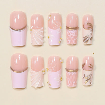 Elegant Decorative Press-On Nail Tips Acalora