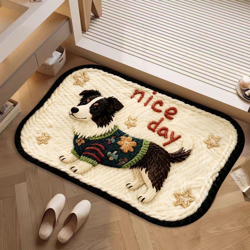 Decorative Dog-Themed Bath Rug