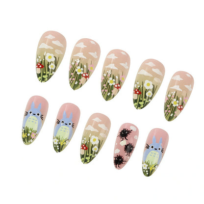 Fantasy animal and flower motifs artificial nails Acalora