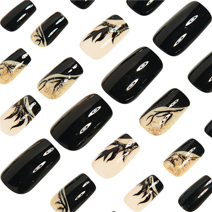 Glamorous Artistic Press-On Nails with Elegant Design Acalora