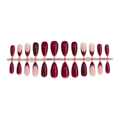 Stylish Press-On Nail Set with Geometric and Gradient Designs Acalora