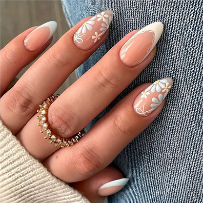 Artistic Floral Press-On Nail Design Acalora 1788434567