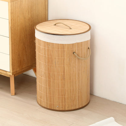 High-quality bamboo laundry container with lid Acalora