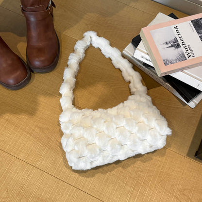 Cozy Textured Plush Handbag Acalora