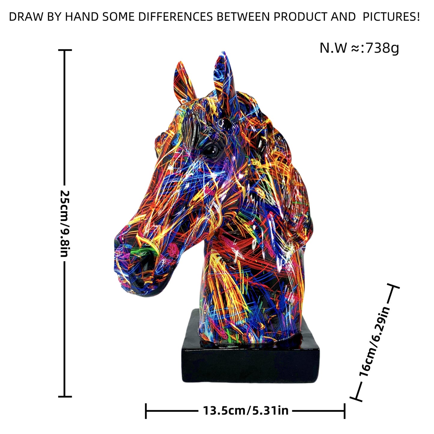Artful horse sculpture made of high-quality resin Acalora
