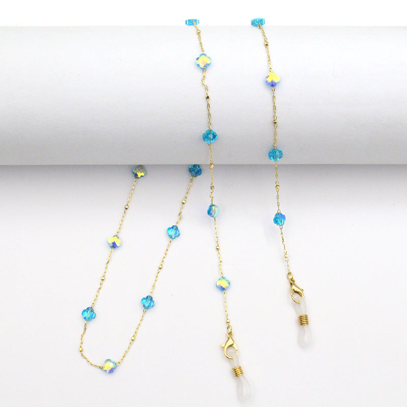 Elegant Crystal-Designed Eyewear Chain Acalora