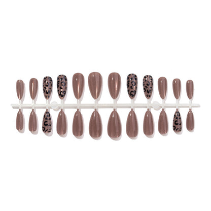 Decorative Leopard Print Press-On Nail Set Acalora