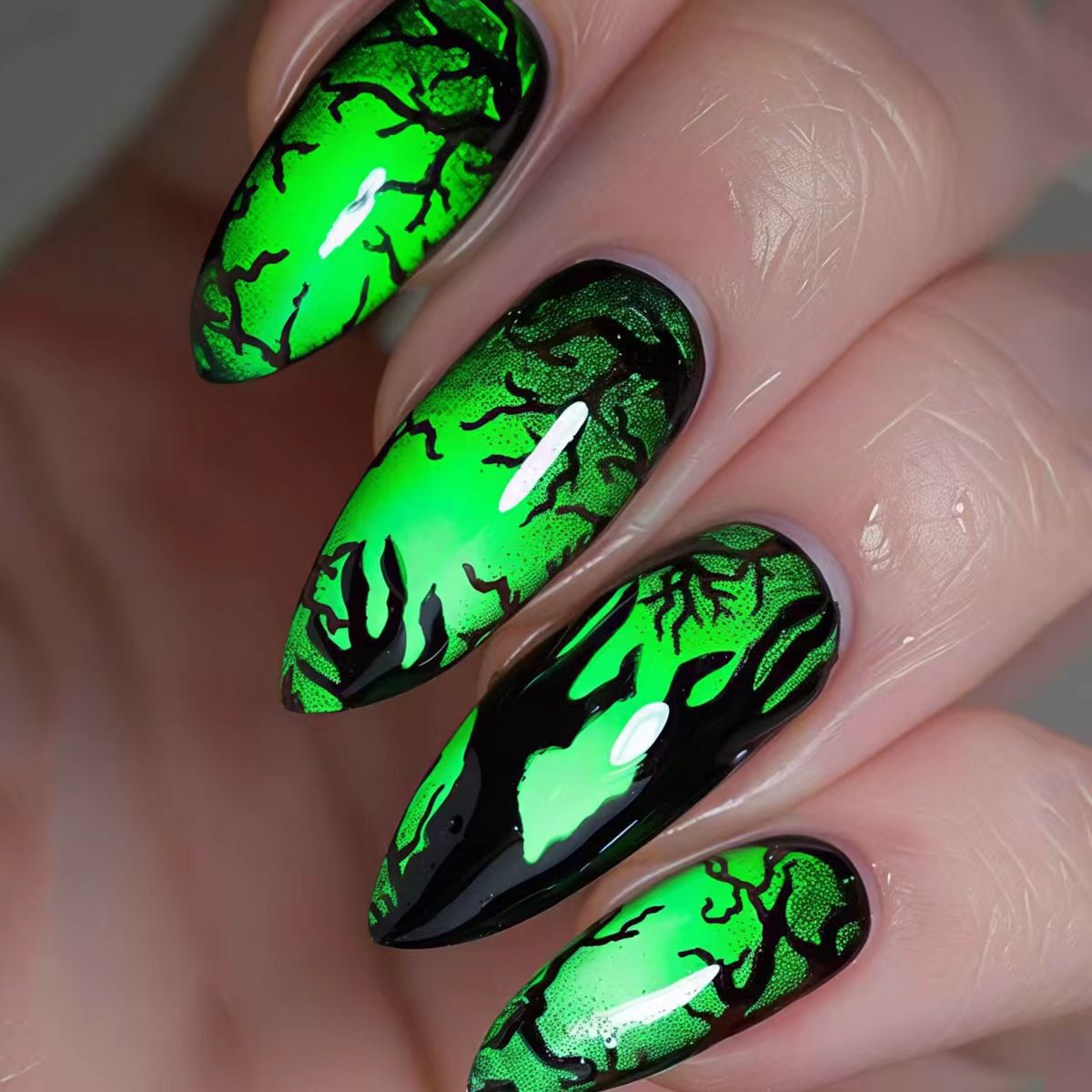 Spooky Nail Art Design Acalora