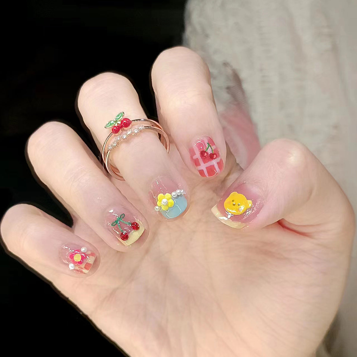 Whimsical Character Design Press-On Nail Set Acalora