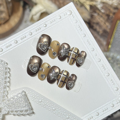 Artistic Stiletto Press-On Nail Set with Luxury Decorative Accents Acalora