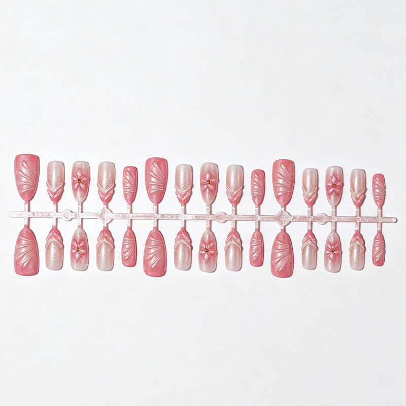 Artistic Floral Press-On Nail Set Acalora