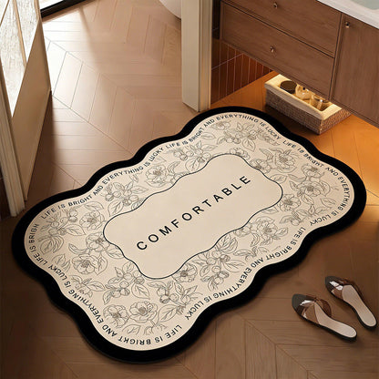 Floral Design Bathroom Mat