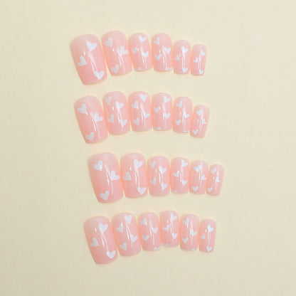Heart-Themed Full Cover Press-On Nails Acalora