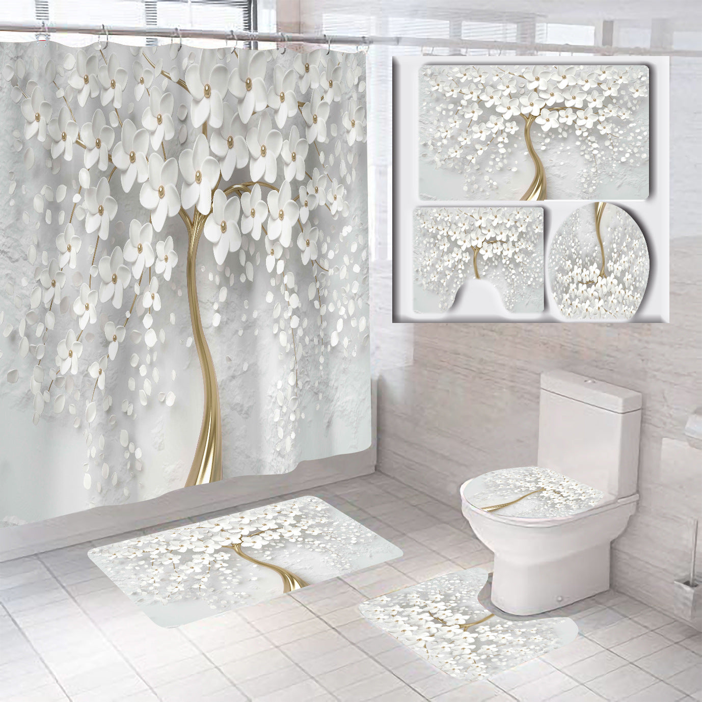 Floral Bathroom Set