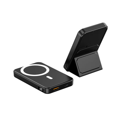 Portable power bank with integrated stand and LCD display Bowlift
