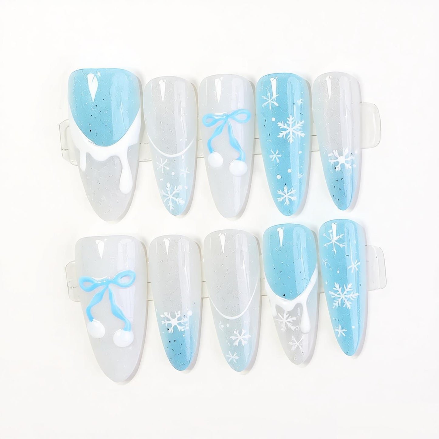 Seasonal Snowflake Press-On Nail Art Set Acalora