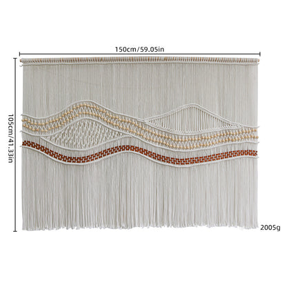 Artistic macramé wall hanging with elegant wave patterns