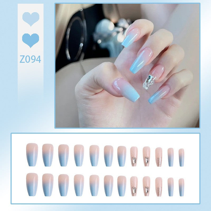 Nail set with elegant ombre and glitter accents Acalora
