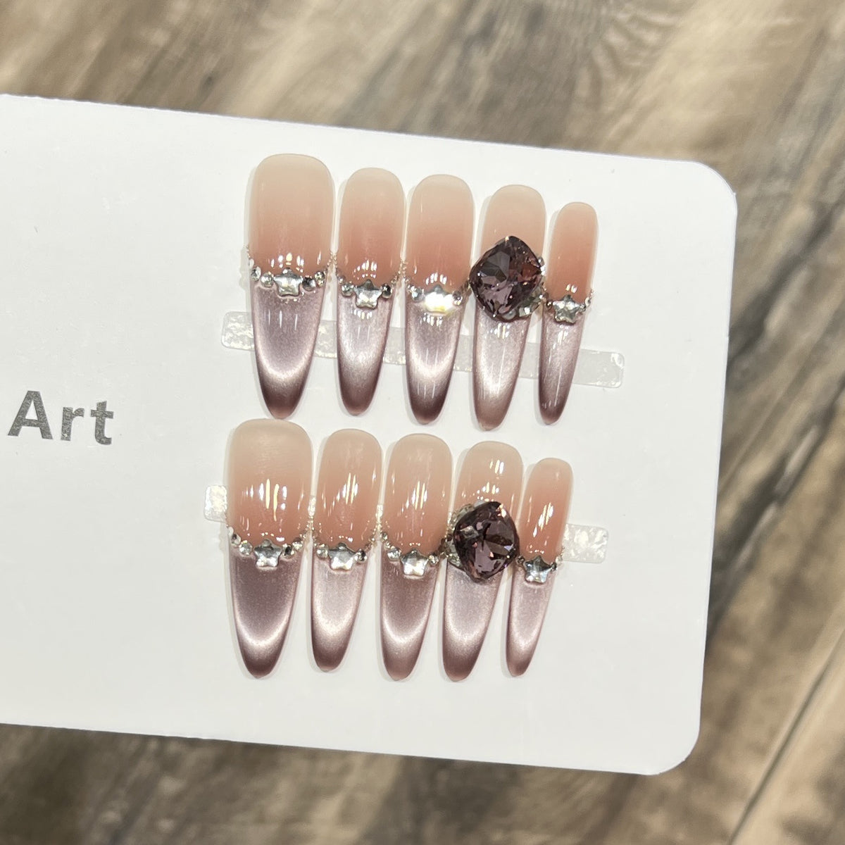 Decorative Crystal-Embellished Acrylic Nail Tips Acalora