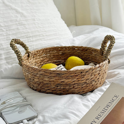 Handwoven storage basket with handles Acalora