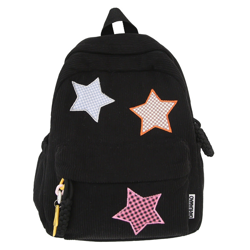 Casual Star-Embellished School Backpack Bowlift