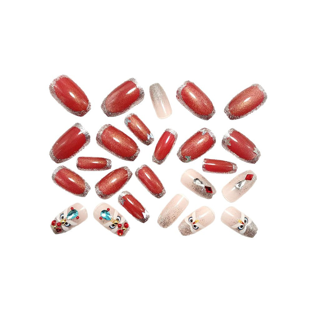 Artificial nails with glitter and gemstone applications Acalora