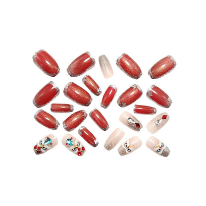 Artificial nails with glitter and gemstone applications Acalora