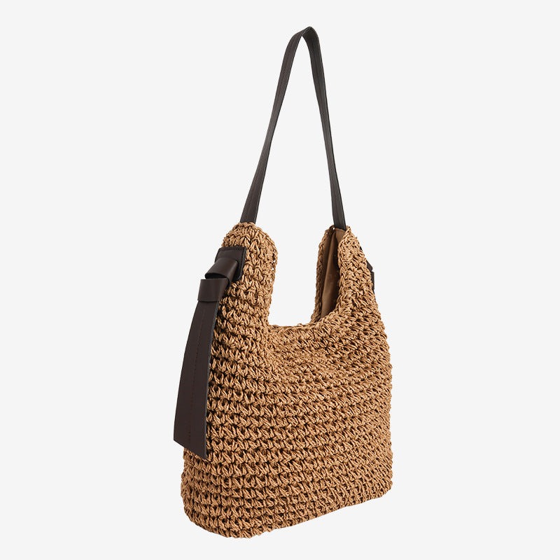 Women's Handmade Tote Bag made from natural raffia fabric Karnz