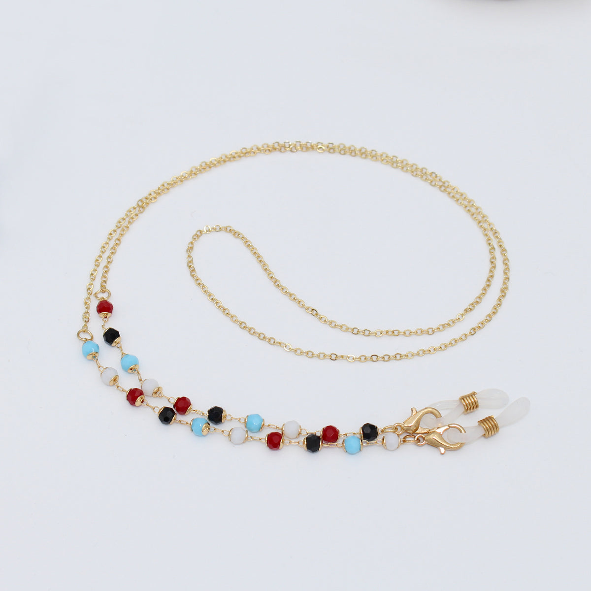 Luxe Crystal-Embellished Eyewear Chain Acalora
