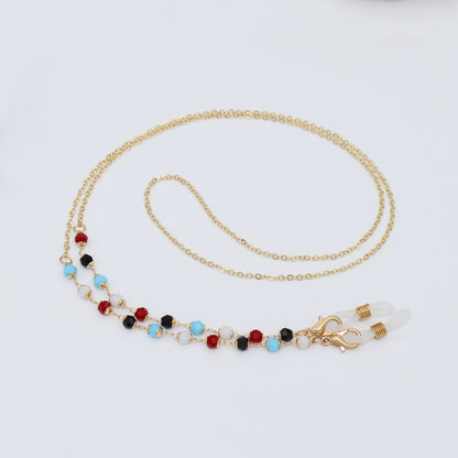Luxe Crystal-Embellished Eyewear Chain Acalora