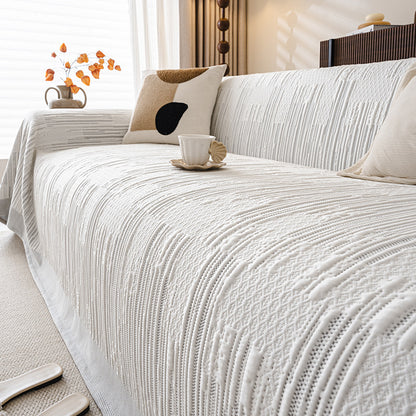 Textured Knit Sofa Cover