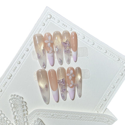 Floral-Inspired Stiletto Press-On Nail Design Acalora