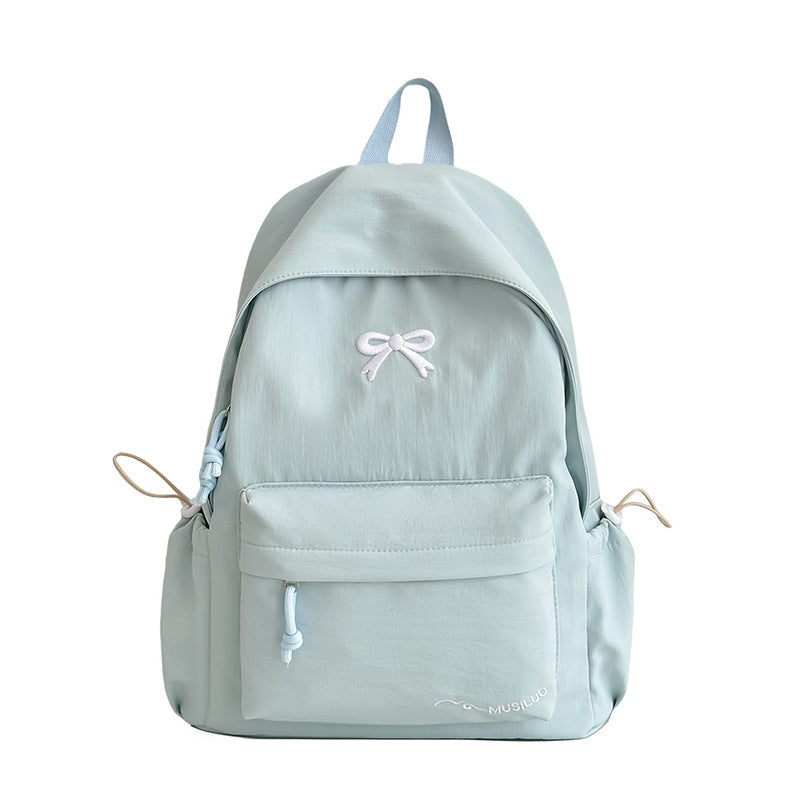 Bow-Embossed Casual School Backpack Bowlift
