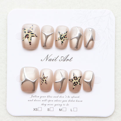 Decorative Press-On Nail Art Set with Star Accents Acalora