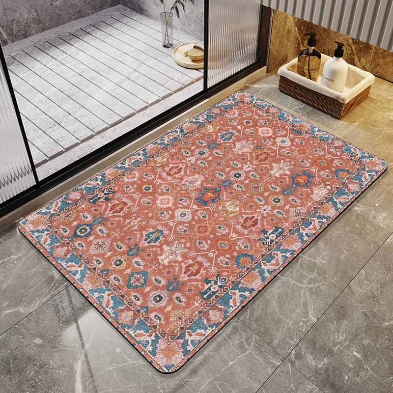 Vintage Floral Design Bath Mat Acalora
