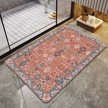 Vintage Floral Design Bath Mat Acalora