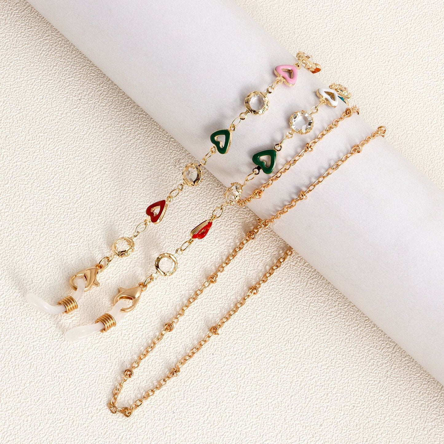 Decorative Heart Charm Eyewear Chain Acalora