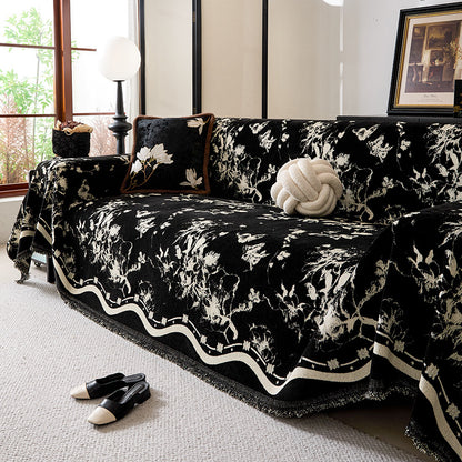 Floral Patterned Decorative Sofa Throw