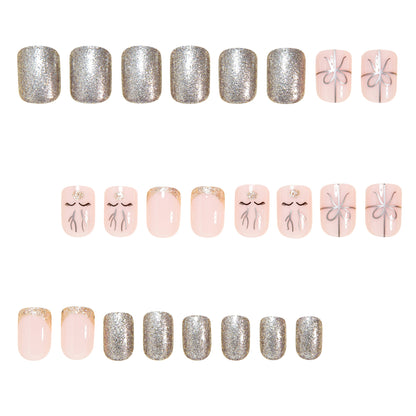Elegant Festive Press-On Nail Art Set Acalora